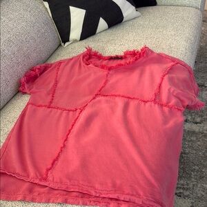 Frayed Edge Pink Blouse
